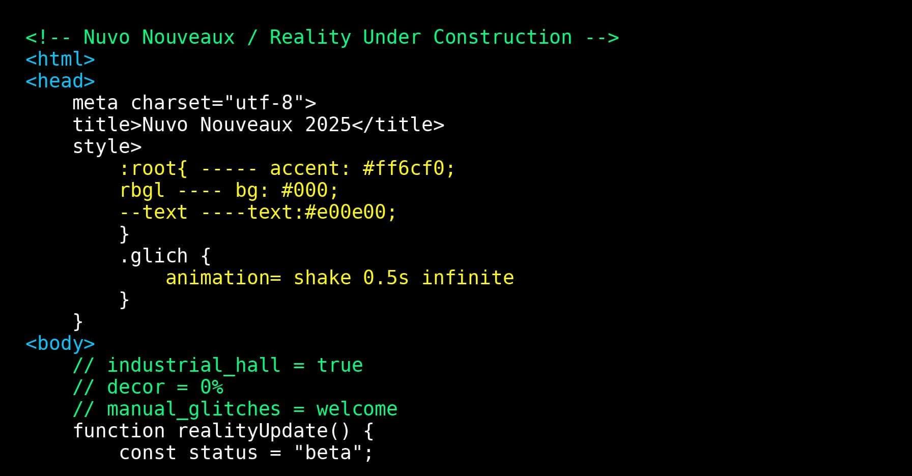 Nuvo Nouveaux / Reality Under Construction